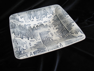 City Scape / Square Dish